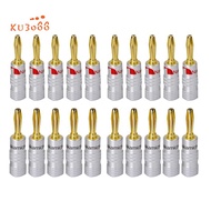 Nakamichi 20Piece Banana Plugs 24K Gold-Plated Banana Connector with Screw Lock for Audio Jack Speaker Plugs