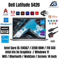 DELL LATITUDE 5420 INTEL CORE i5 11th GEN 14" FHD - 32GB RAM - 1TB SSD - WIN 11 - 1 YEAR WARRANTY