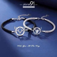 Christmas Deer S925 Silver Fade resistant Couple Bracelet Gift Idea