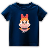 POP MART KIDS' T-SHIRT, GIRLS' TSHIRT, NEW DTF CRYBABY X POWERPUFFGIRL PINK MOTIF