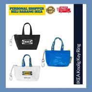 [READYSTOCK] IKEA Knolig Frakta Bag Beg Biru Zip Zipper Key Ring Keychain Black White Logo Small Pou