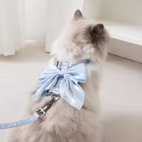 Adjustable Pet Harness with Traction Rope for Cat Kitten Puppy Rabbit Ferret Cute Cat Harness Leash 