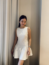 GRIS Open-Back Denim Mini Dress