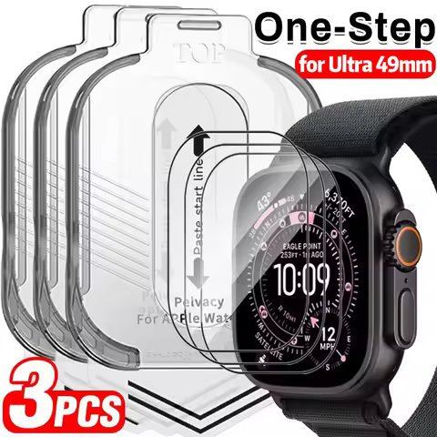 Dust Free Easy Installation Screen Protector For Apple Watch Ultra 3 2 1 HD Tempered Glass Anti-scra