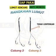 COD Siap Pakai Lempengan Timah Rangkaian Lumut 2 Dan 3 Mata Kail Mancing Nila Mujair Bandeng Ukuran 