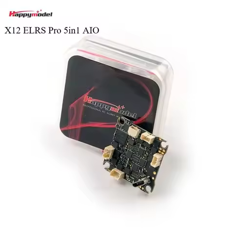 HappyModel X12 ELRS Pro 5in1 AIO FC with 2.4GHz ELRS V3.0 OpenVTX 400mW 1-2S LiPo 25.5x25.5mm for Mo