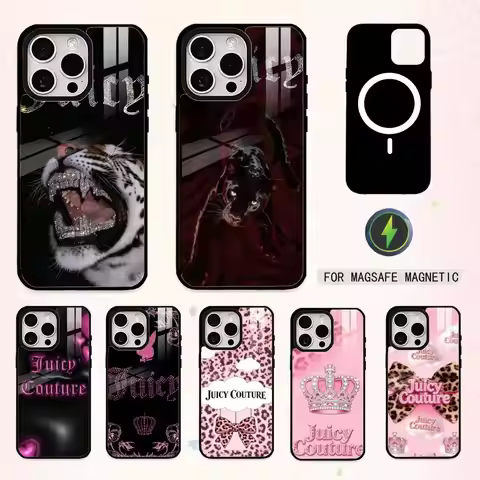 Y2K Vintage J-Juicy Couture Phone Case For iPhone17,16,15,14,13,12,11 Plus,Pro Max Magnetic For Mags