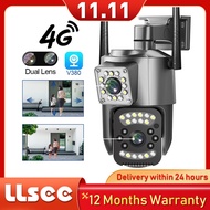 LLSEE V380 PRO 8MP 4K 4G SIM card dual lens CCTV wireless outdoor high-definition monitoring camera 