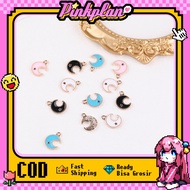 10Pcs Liontin Bulan/Aksesoris Kulit/Gelang/Kalung/Gelang Anting Aksesoris-Putih Biru Pink Pendant Bu