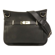 HERMES Clemence皮革Jypsiere 31銀扣肩背袋Noir