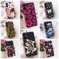 New Casing For Tecno Camon 19 Neo CH6i / Camon 19 CI6n Case Popular Flower Soft Black Silicone Cover