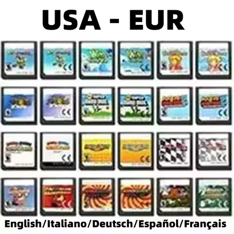 DS Games Cartridge Video Game Console Card Super Peach Bros kart Party DS Yoshis Island Peach USA/EU
