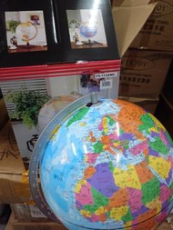 12吋中文繁體地球儀 木底座world globe large