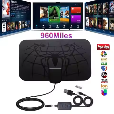 Indoor 1500 Miles Digital Antena TV Aerial Amplified HDTV Antenna 4K DVB-T2 Local Channel Broadcast