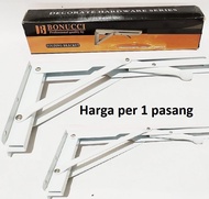 Besi siku rak lipat 16" 16 in inci inch 40 cm 40cm harga per pasang Folding Bracket tatakan ambalan