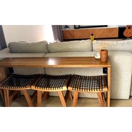 Natural Solid Wood Console Table Natural Solid PineWood Creatif Design Console Table.