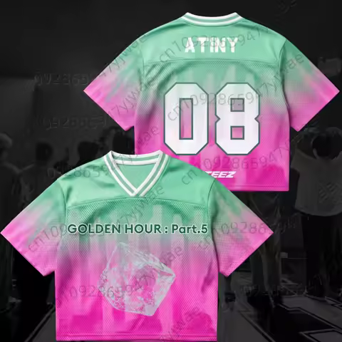 Summer ATEEZ Golden Hour Part 5 Comeback Water Melon Vibe Men's Women's Jersey Fan Gift T-shirt Tops
