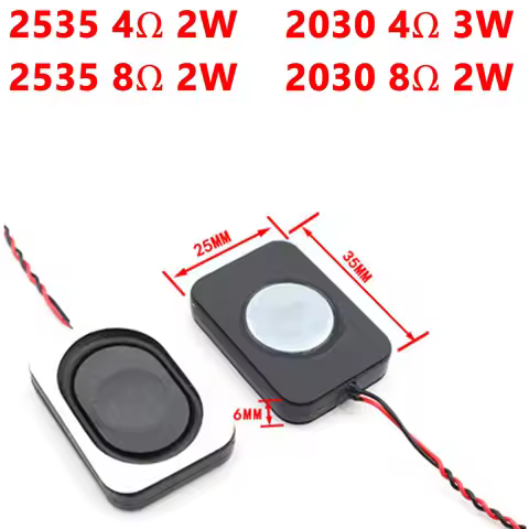5pcs 4 ohm 3w 4ohm2w 8 ohm 2W watt speaker square small cavity notebook computer 2535 2030 ultra-thi