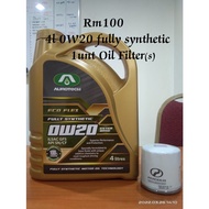 4L 0W20 FULLY SYNTHETIC (FREE 1 UNIT OIL FILTER)