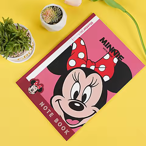 3pcs Disney Mickey Mouse Stitch Notebook, B5 Lined Notebook, B5 Notepad, Beige Eye-Care Diary, Offic