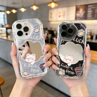 Cloud Bear Luck Mirror Cute Cartoon Print Makeup Mirror Shockproof Soft Cover Realme C71 Note 70 C85