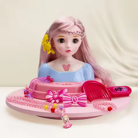 European Fashion Half Body Makeup Hairstyle Mannequin Head Play House Girl Princess Dress Up Practic
