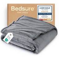 BedsureGentleSoft Wool Sofa Blanket, Gray Lightweight Fleece Comfortable Soft Spring Blanket and Sof