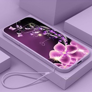 Case for Samsung S9 plus Samsung S9 Samsung S10 plus Samsung S10E Samsung S10 purple rose new 2023 phone case straight edge liquid silicone protective cover give hanging rope