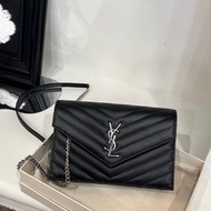 YSL 742920  黑魚子醬WOC銀鍊包