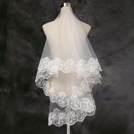 Produk 1.5/3/5M Veil Pengantin Hijab Putih Wedding Bridal Veil Renda Lace 1 Layer Kerudung Pengantin