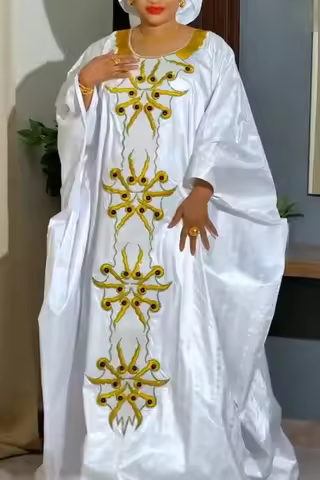 H&D Nigerian Traditional Outfit Woman Embroidery Turkey Woman Dresses Church Dresses on Cearance Sal