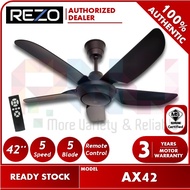 Rezo AX42 42'' Inch | 5 Speed | 5 Blade AC Motor Baby Ceiling Fan with Remote Control