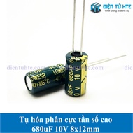 High Frequency Capacitors 680uF 10V 8x12mm - Set of 10