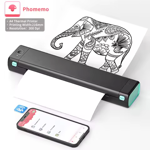 Phomemo M08F A4 Portable Thermal Printer,Supports 8.26"x11.69" A4 Thermal Paper,Wireless Mobile Trav