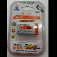 Battery Box 9V 9V ASTELLO 200MAH Battery Box Rechargeable 9V 9V