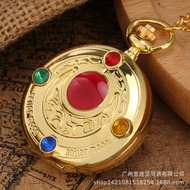 Retro Gold Fashion Diamond Dial Beautiful Girl Dial Pocket Watch Cartoon Girl Heart Wall Watch SEY