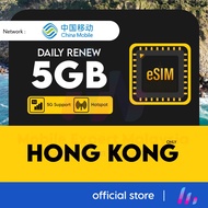 【香港 Hong Kong】【Max Daily Renew 5GB with 5G🔥】【✅ Hotspot】Hong Kong Travel eSIM Travel eSIM for Hong Ko