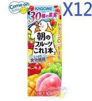 [原箱12盒] KAGOME 野菜生活 蔬果野菜汁[水蜜桃蔬菜混合汁] 200毫升 x 12盒(69448) (到期日: 2026/11/07) <平行進口>
