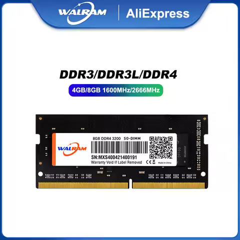 Walram Memoria RAM DDR4 DDR3 8GB 1600MHz 2666MHz 3200MHz 2400MHz Laptop Sodimm Memory RAM DDR3L 1600