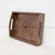 HCM HCM HCM | MULTI-FUNCTIONAL WOODEN HANDLE TEA TRAY (FREE LOGO ENGRAVING ON REQUEST)