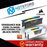 CORSAIR VENGEANCE RGB DDR5 32GB (2x16GB) 6000MHz CL30-36-36-76 1.40V AMD EXPO Intel XMP RAM - (BLACK