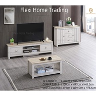 TV Kabinet TV 6FT + Meja Kopi 3FT – Modern Living Room Furniture , TV Cabinet & Coffee Table