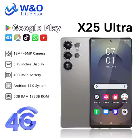 Global Version W&O X25 Ultra 4G Smartphone Android 14 Dual SIM 6.7 Inch HD+ 6GB+128GB Mobile phone 4