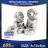 FUSHI 695zz 695 2rs Bearing 5x13x4 mm 10Pcs Stainless steel S695zz Flange F695 2rs Bearing For VORON