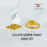 CINCIN LOVE GEMOK PAHAT STAMPING EMAS TULEN 375 CN LOVE KIKIR EMAS 375 CN BAJET EMAS 375 SIMPLE FASH
