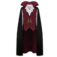 Adult Men Devil Vampire Costume Shirt Cloak Outfit Medieval Renaissance Victorian Gothic Halloween C
