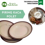 Piring Polet Piring Makan Keramik Lucky Piring List Coklat