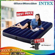 INTEX 5 Sizes Inflatable Air Bed Blue Colour Mattress Queen Size Tilam Angin Udara Tidur - Premium