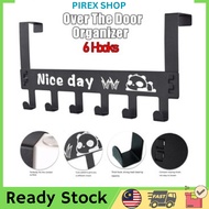 PIREX SHOP - Door Hook With 6 Hook /Ampaian Sangkut Pakaian Baju Gantung /topi/kunci.