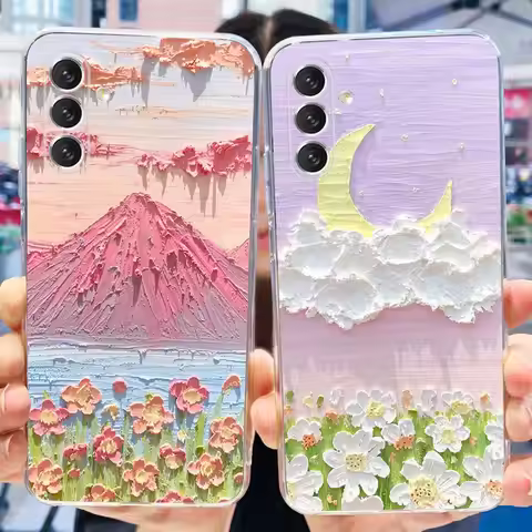 For Samsung Galaxy A14 Cute Flower Cat Pattern Phone Case For SamsungA14 A 14 4G 5G SM-A145F A146B S
